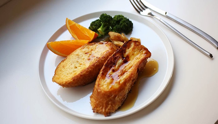 French toast on round plate