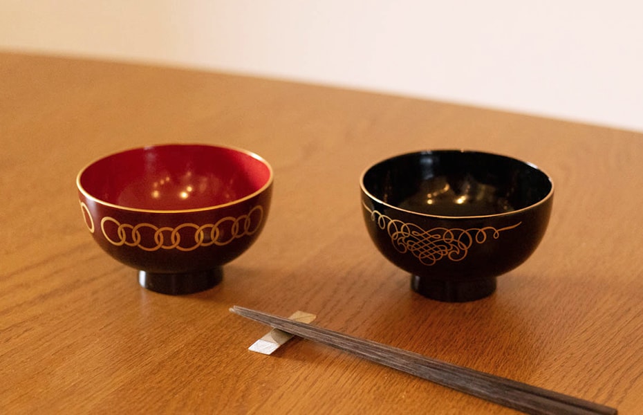 Authentic Japanese lacquerware bowls WAN from amabro